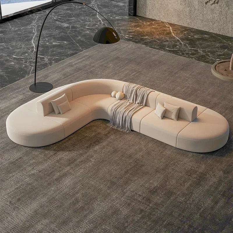 Wood Nordic European Sofa Large Lounge Design — White | KIMLUD