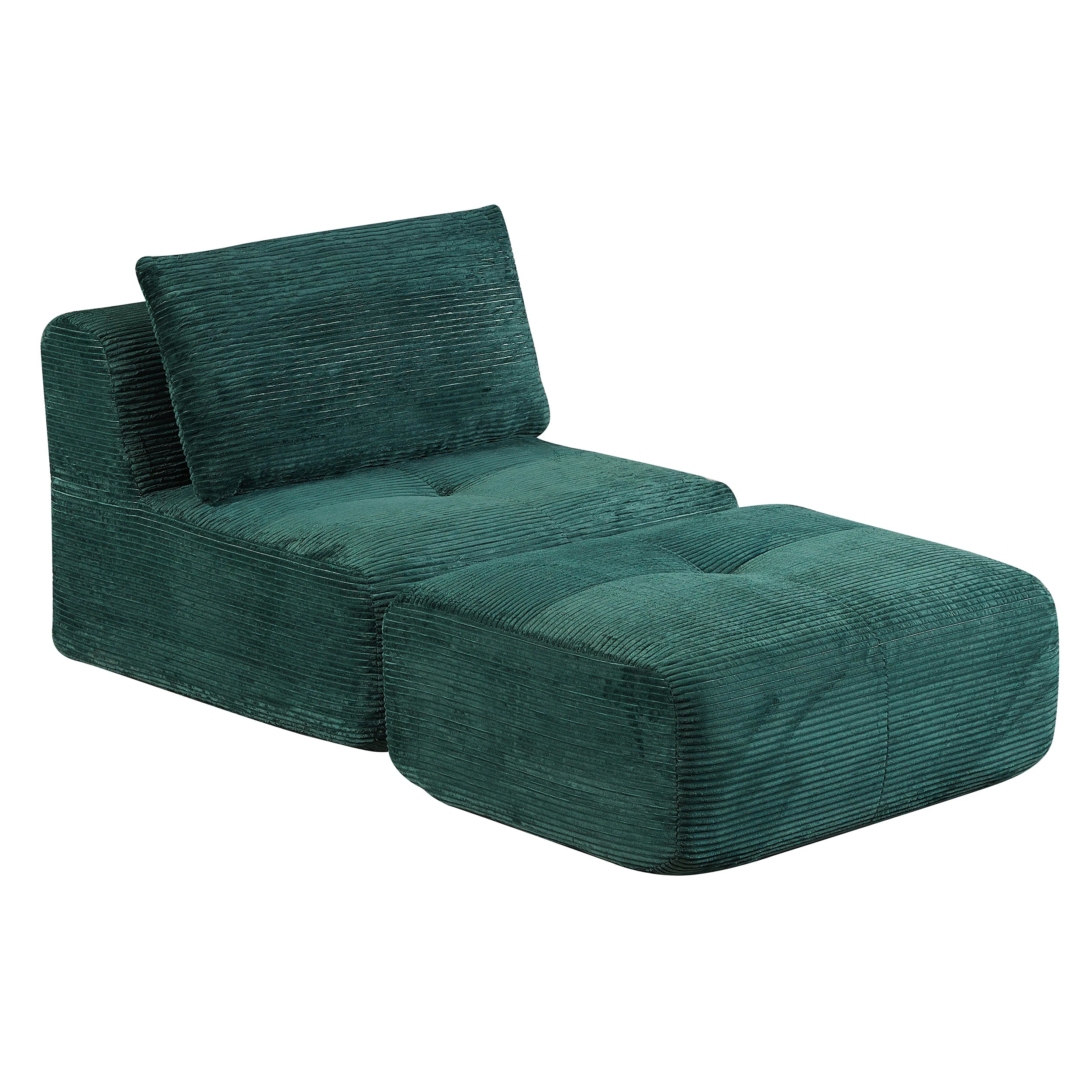Corduroy Sofa Bed，Comfortable Small Single Sofa，Compression Sofa Seat，Foldable Lounger for Bedroom, Guest Room or Living Room