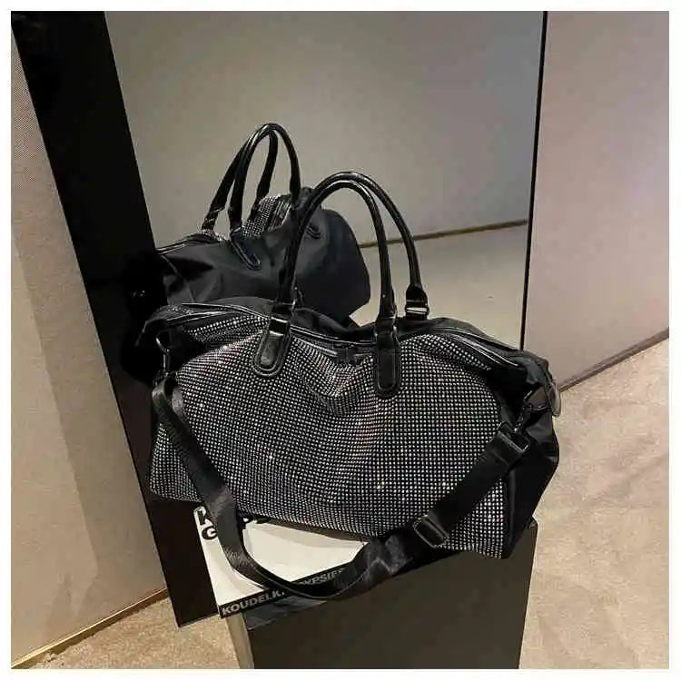 Bags & Handbags Rhinestone Travel Bag Polyester Crossbody — Crystal | KIMLUD