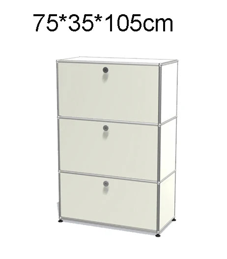 Stainless Steel Nightstand Modular Storage — Red | KIMLUD