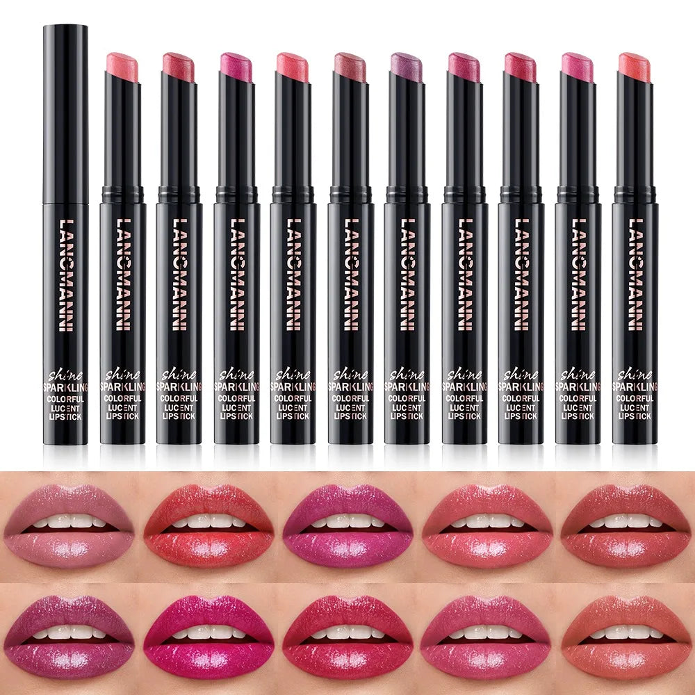 Diamond Pearlescent Lipstick Waterproof Long Lasting Matte Velvet — Red | KIMLUD