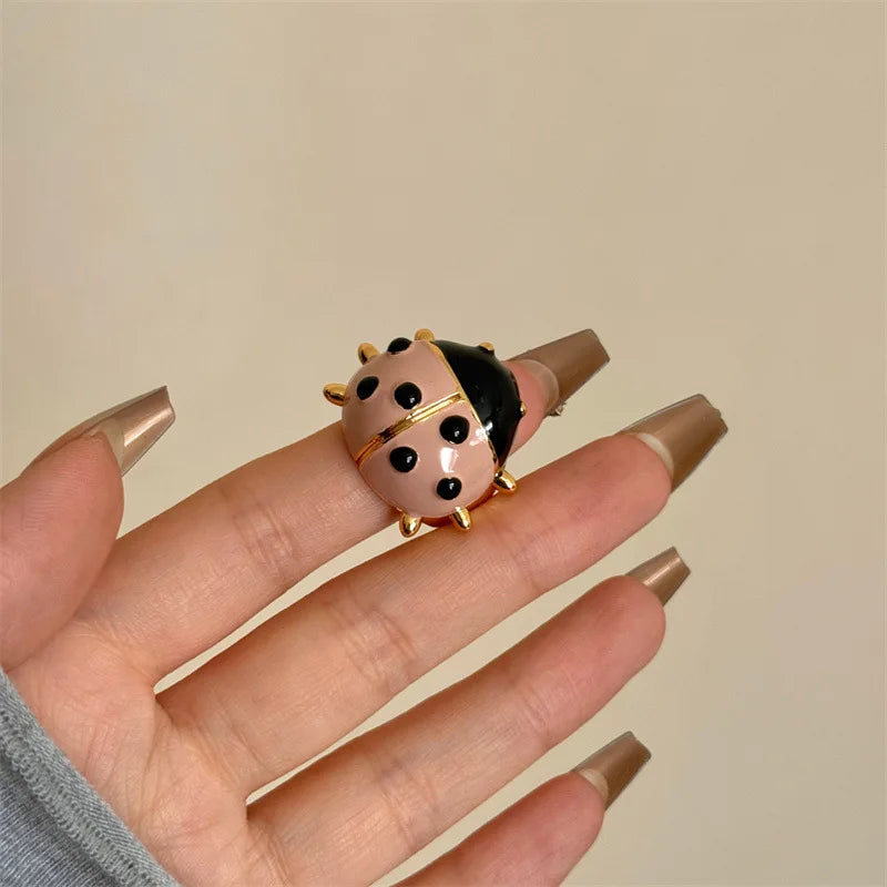 Colorful Enamel Oil Drip Doll Cute Russian Nesting Doll Green Frog Sweet Cool Stacking Ring for Women Girl Creative Jewelry