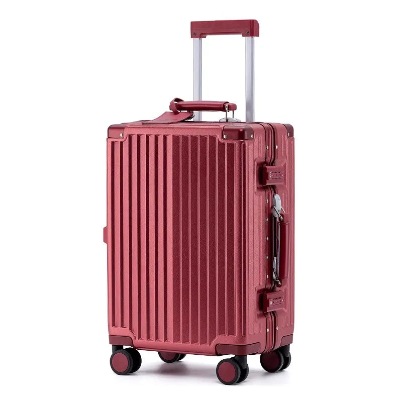 SUSHIMU Suitcase Travel Suitcase Men 20 24 26 Carry-On Luggage Women PC Aluminum Frame Trolley Case TSA password lock