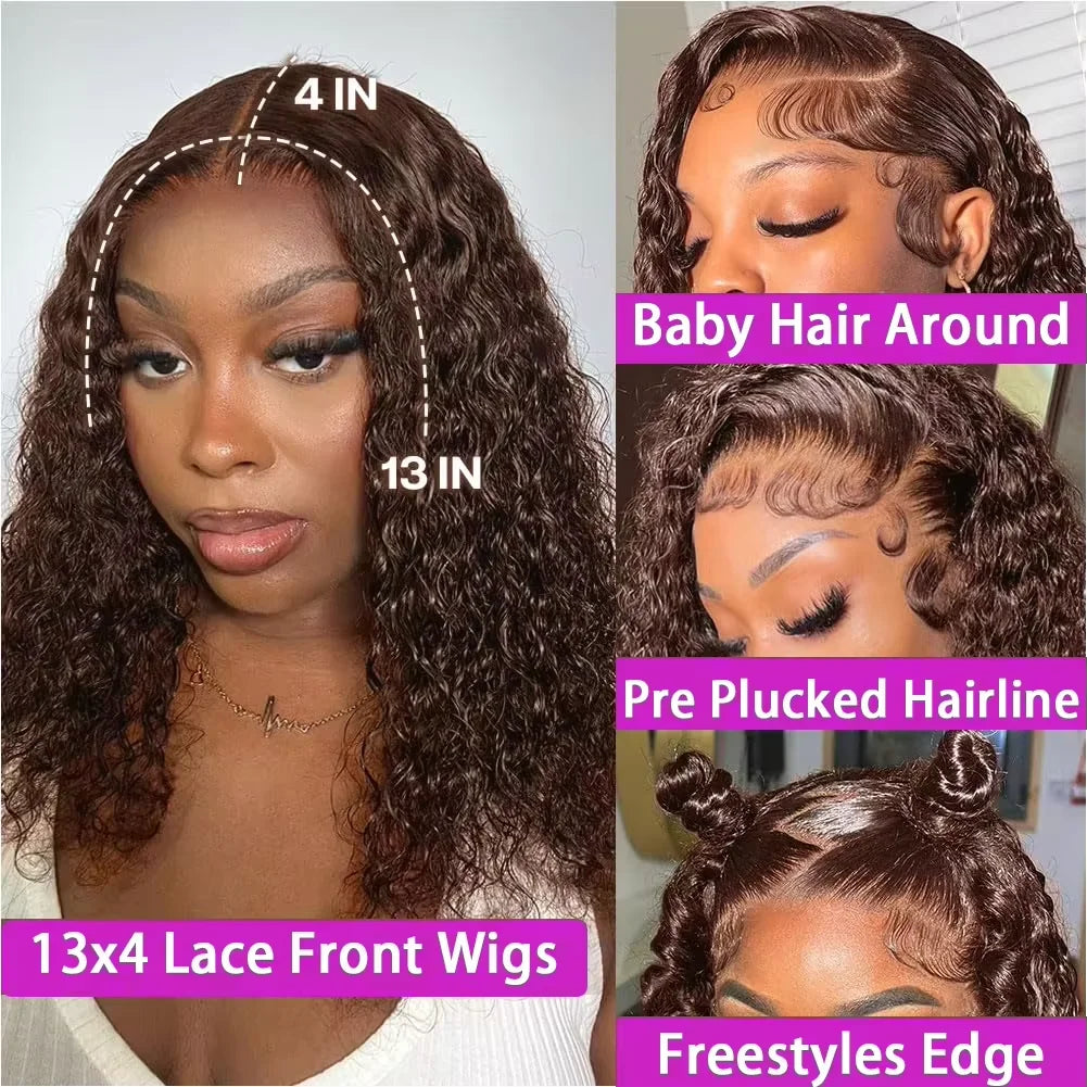 Lace Front Wig – Deep Wave – Remy Vietnamese Hair – Brown | KIMLUD