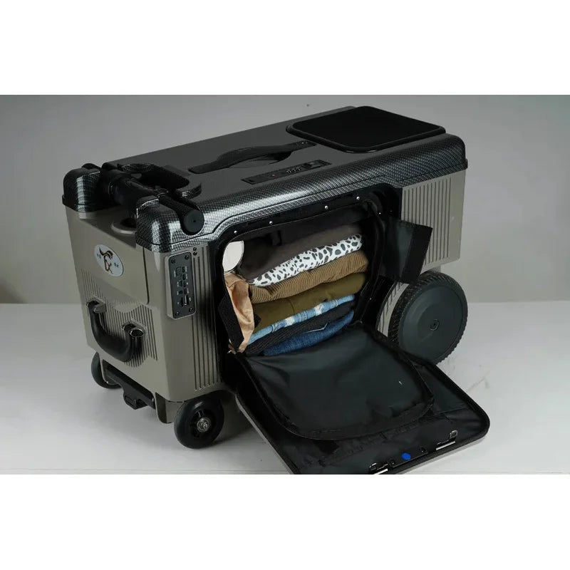 Metallic Travel Luggage 20-Inch Trolley — Gray | KIMLUD