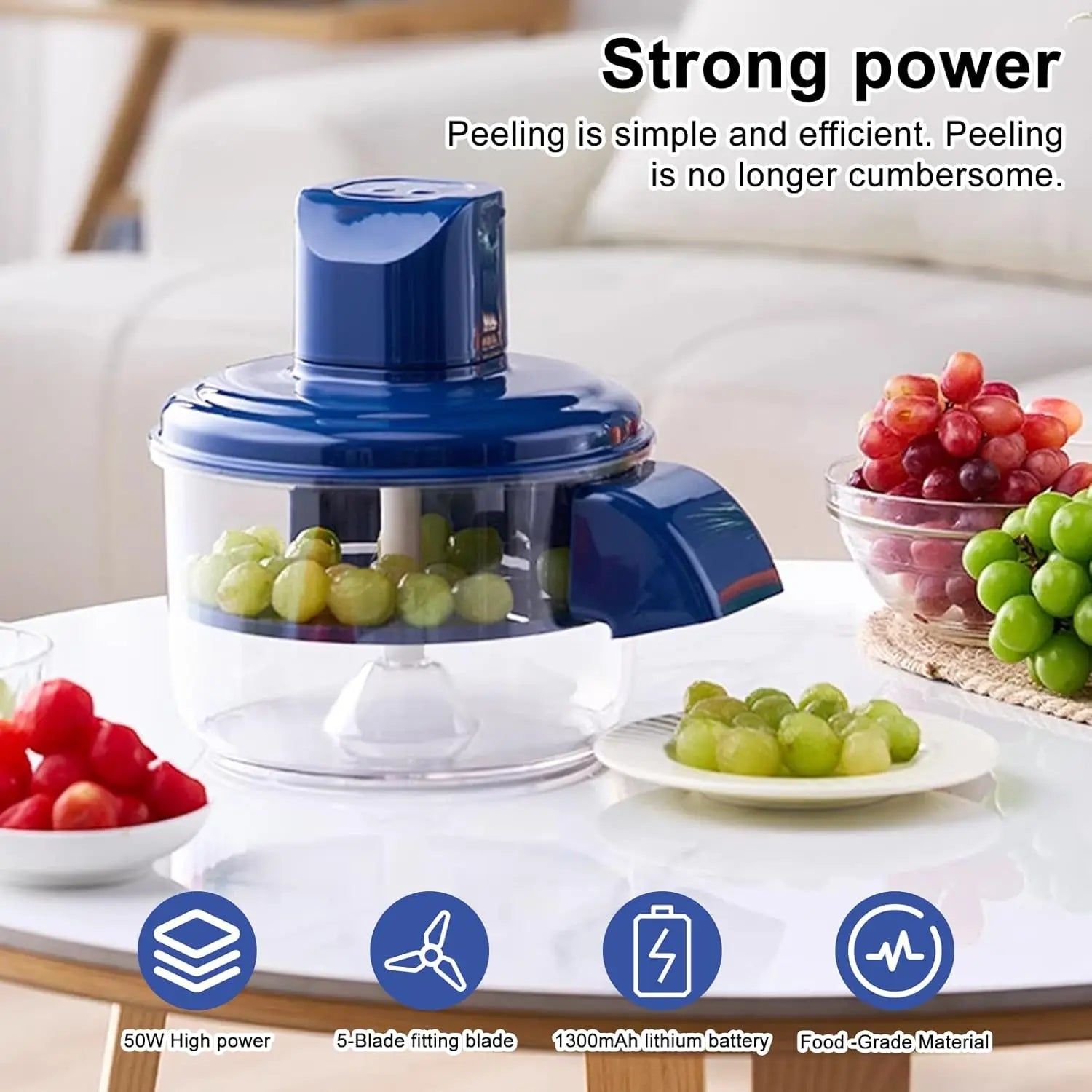 Electric Grape Peeler Machine(Rechargeable Garlic Peeler Skin Remover)Effortless Peeling for Grape,Veggie Time-Saving Tool