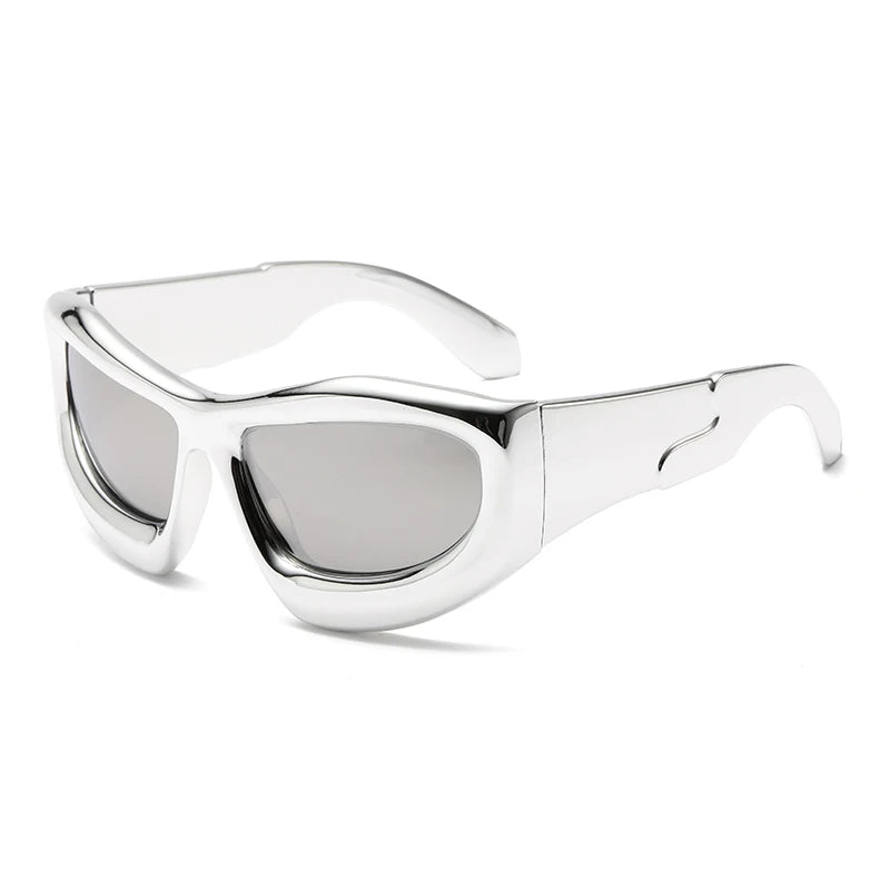 Acetate Sunglasses Large Frame Punk Style — Black | KIMLUD