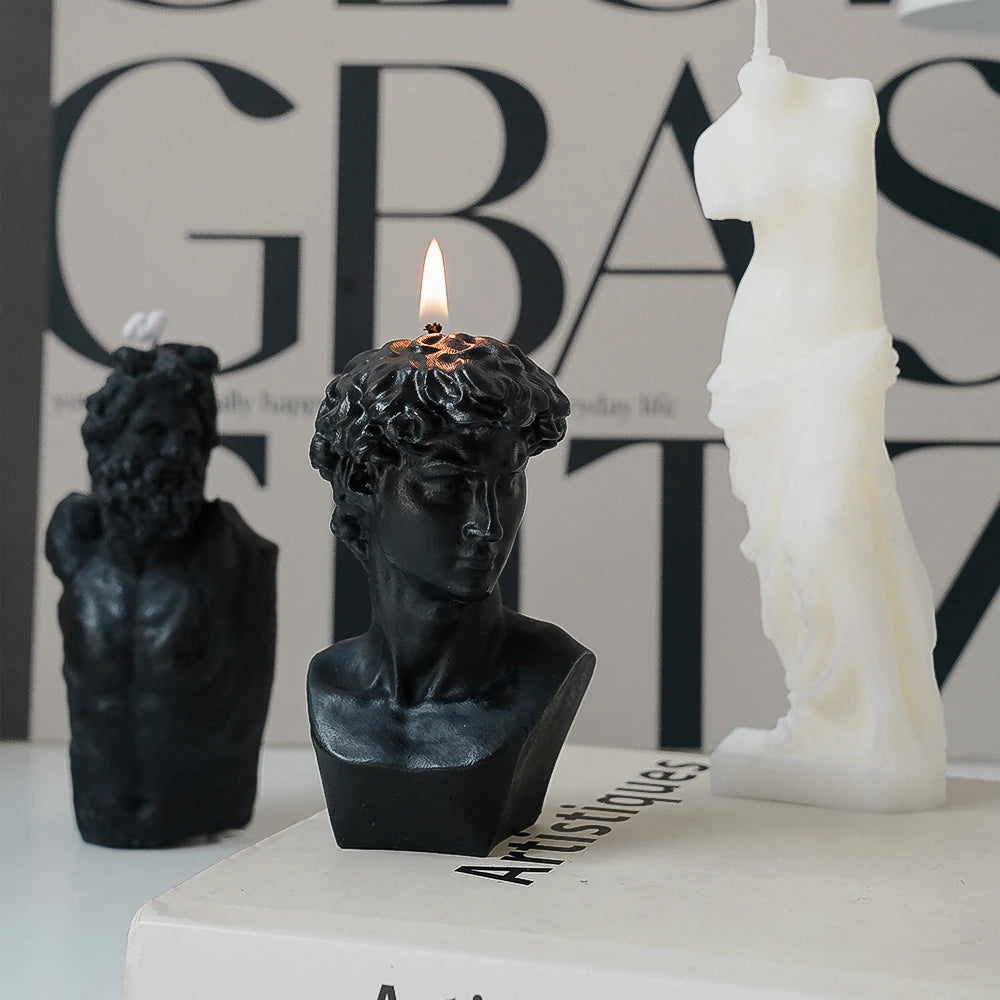 KIMLUD, Fruit scented candles, natural plant scented white tea, lavender, David sculpted Aromatherapy candles 4.5X6.5cm, KIMLUD Womens Clothes