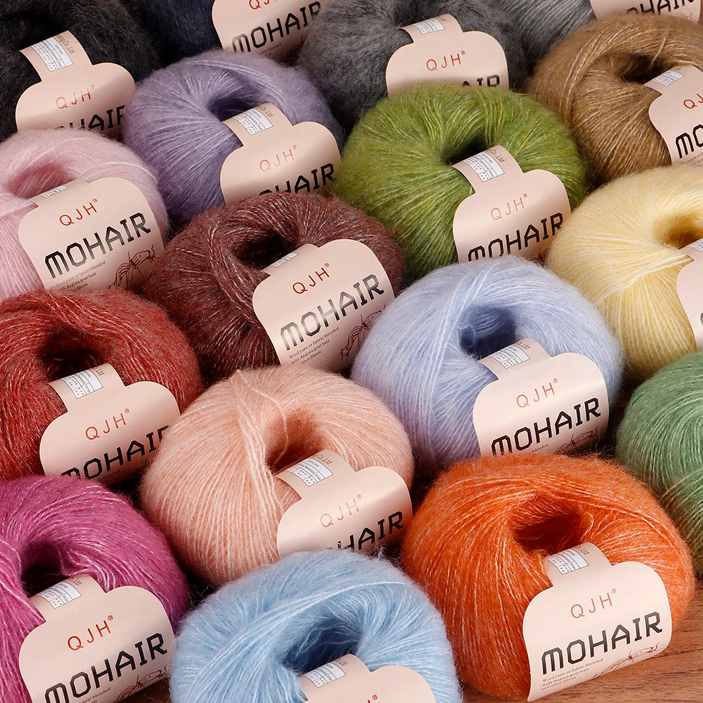 Mohair Yarn Set 4-Skein Bundle, 130m Each — Multicolor | KIMLUD