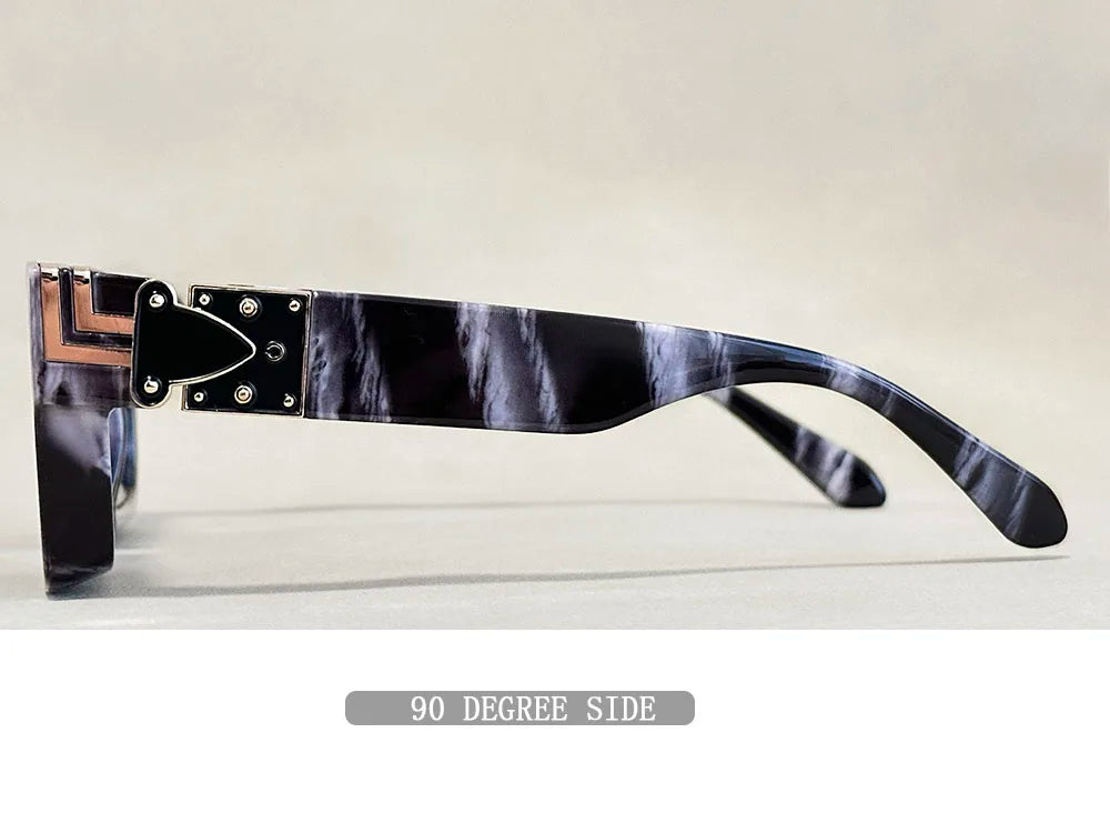 Resin Square Sunglasses Vintage Millionaire Style — Silver | KIMLUD