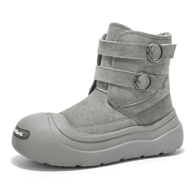 Snow Boots – Fleece-Lined Warm – Ankle Length Moto Style | KIMLUD