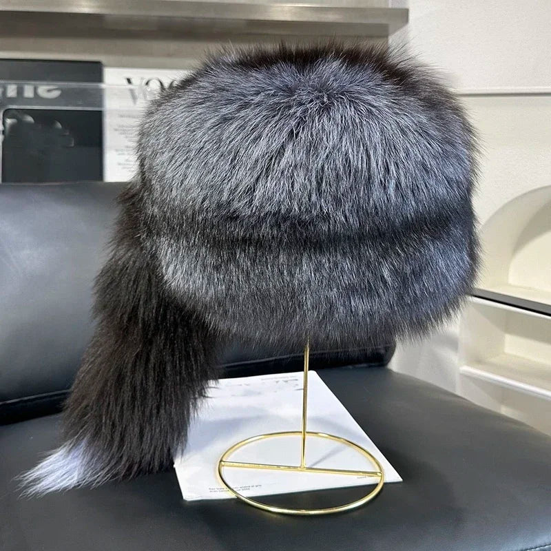 Fox Fur Hat – Thick Warmth – Real Fox Fur | KIMLUD