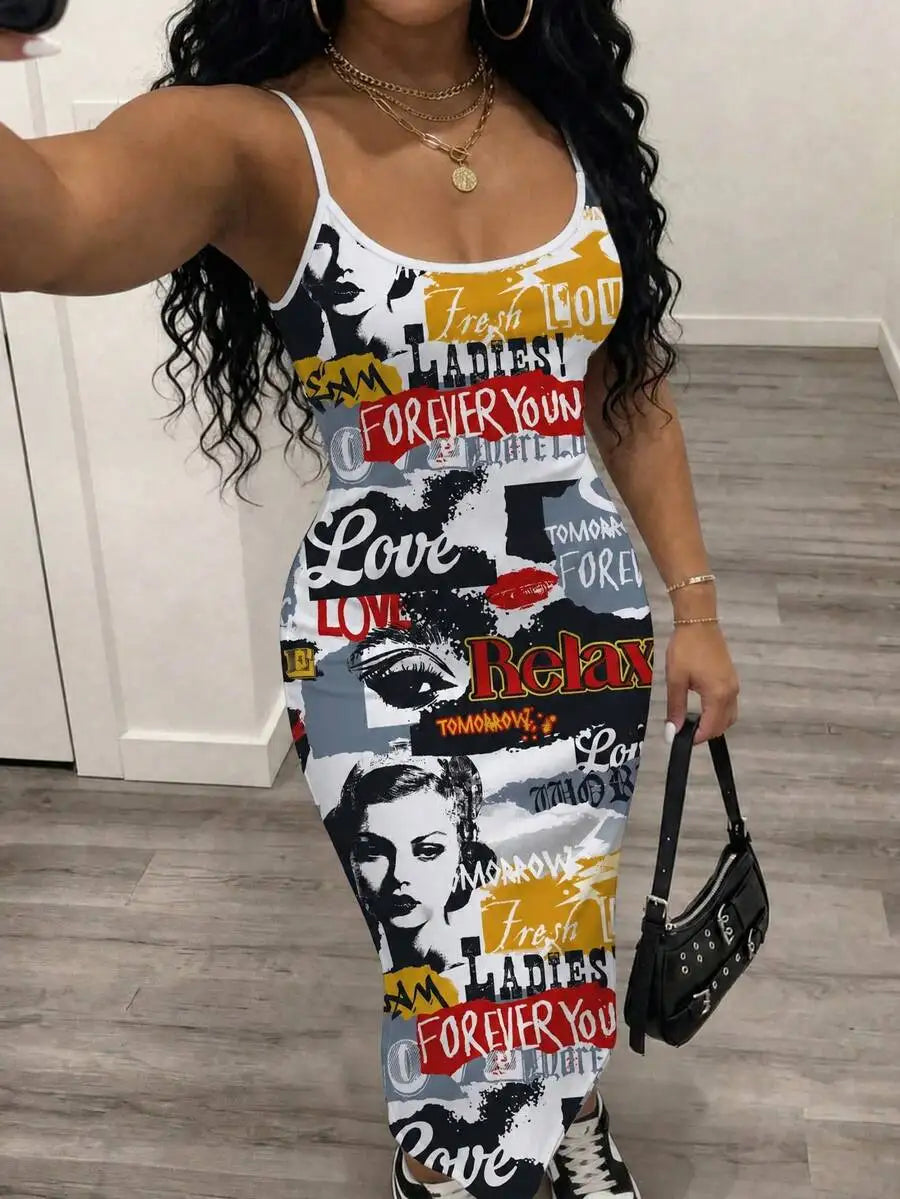 Dress - Floral Print Waist Cinched Ankle Length - Polyester | KIMLUD