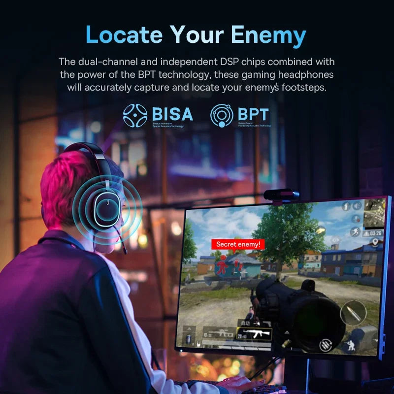 KIMLUD, Baseus GH02 Gaming Wireless Headphone with Mic Over-Ear Headphones Bluetooth 5.3 40mm Driver 2.4G/Wireless/Cable RGB Headsets, KIMLUD Womens Clothes