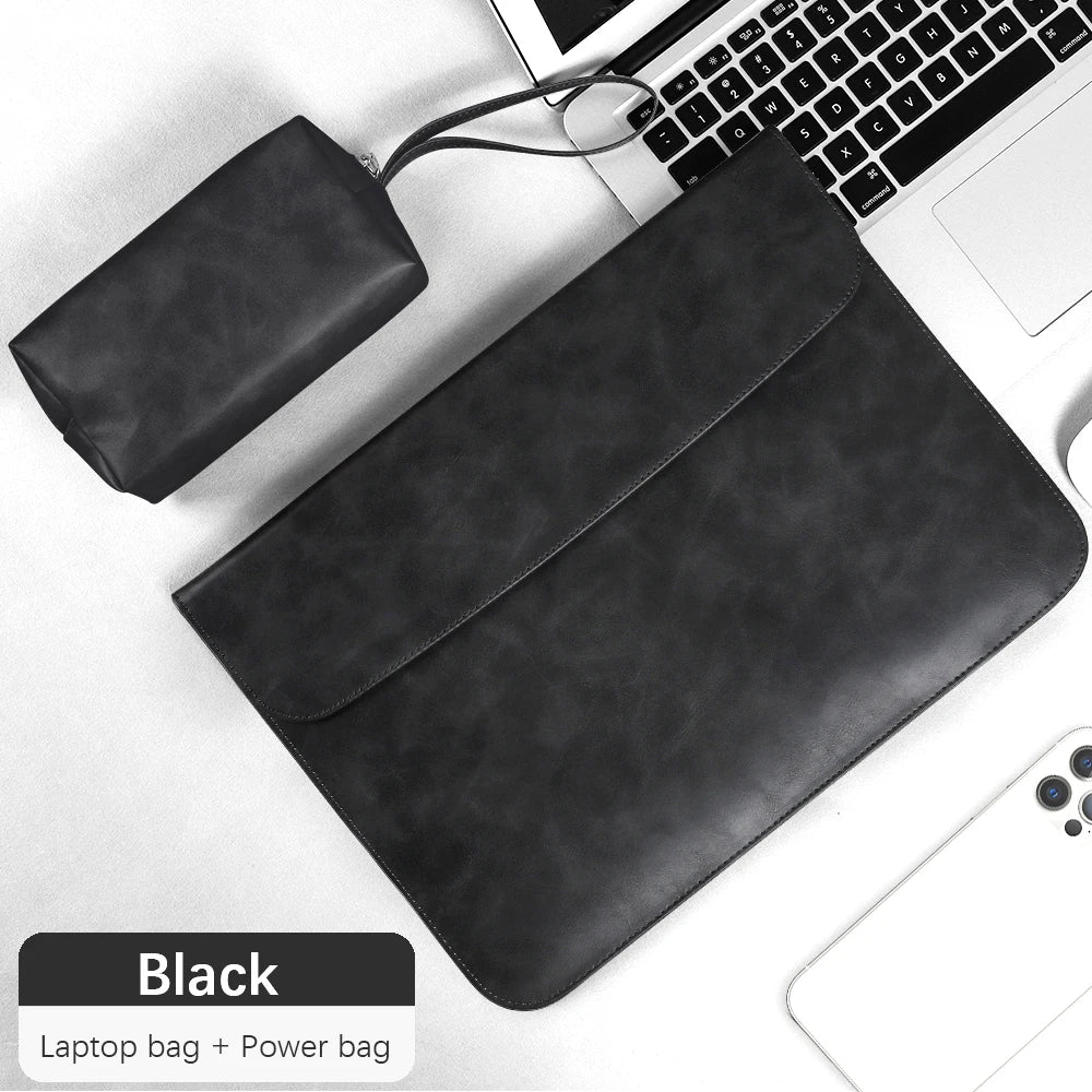 PU Laptop Sleeve 13–16 Inch Protective Fit — Gray | KIMLUD