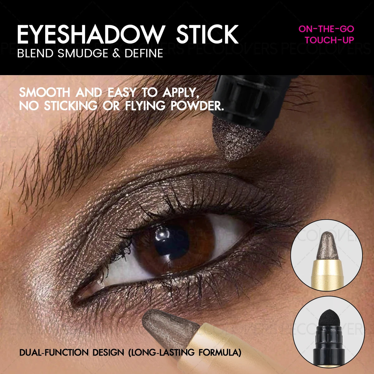 1pc High-Gloss Eyeshadow Stick - Pearly Glitter & Matte Finishes, Long-Lasting, Waterproof, Smudge-Proof, Easy Application