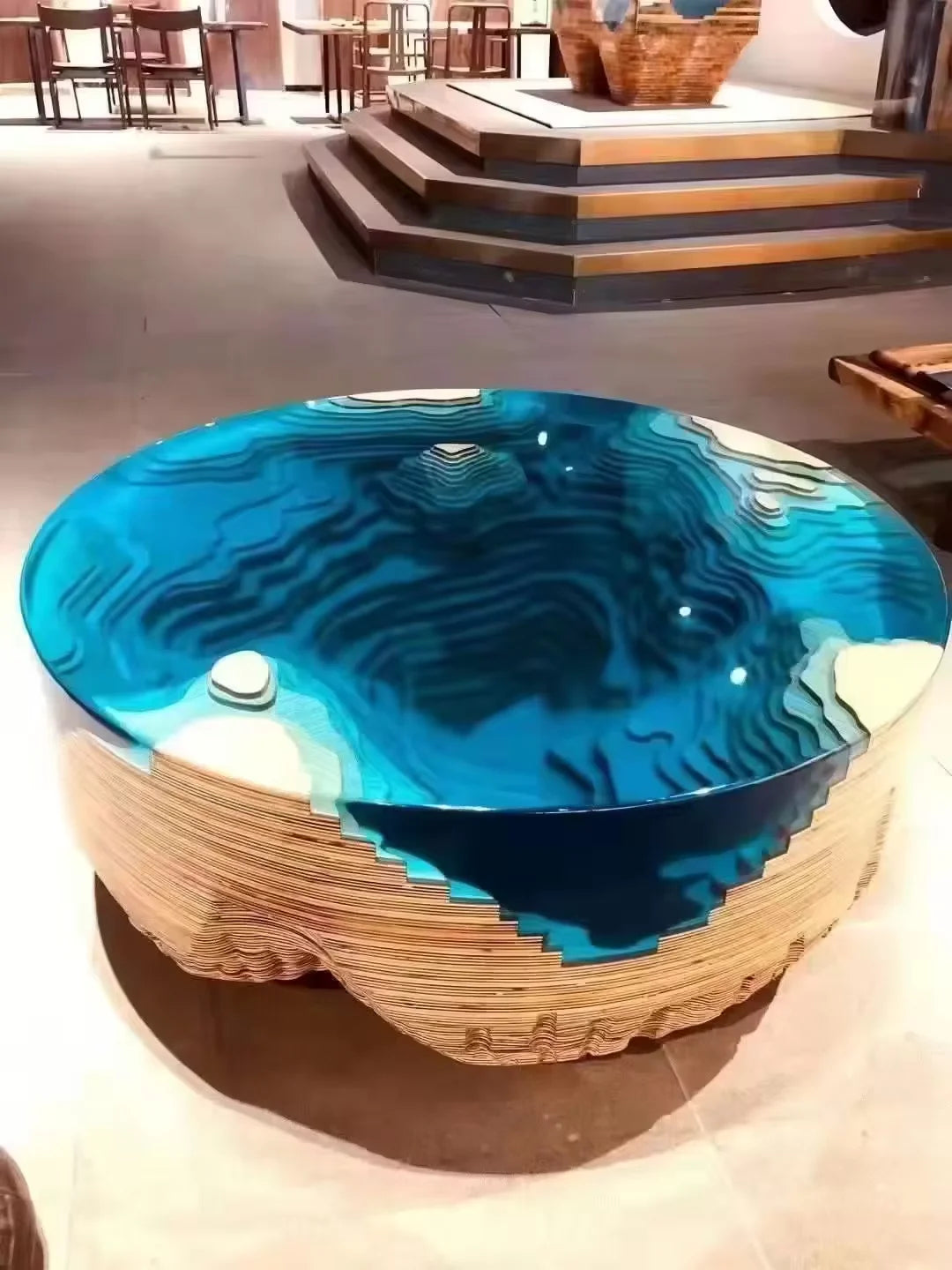 Walnut Solid River Epoxy Dining Table — Walnut | KIMLUD