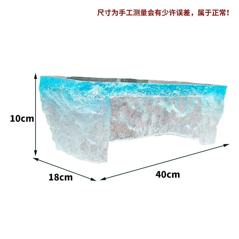 KIMLUD, Premium Light Luxury Transparent Resin Hotel Front Desk Restaurant Villa Kitchen Partition Luminous Crystal Glacier Island Table, KIMLUD Womens Clothes