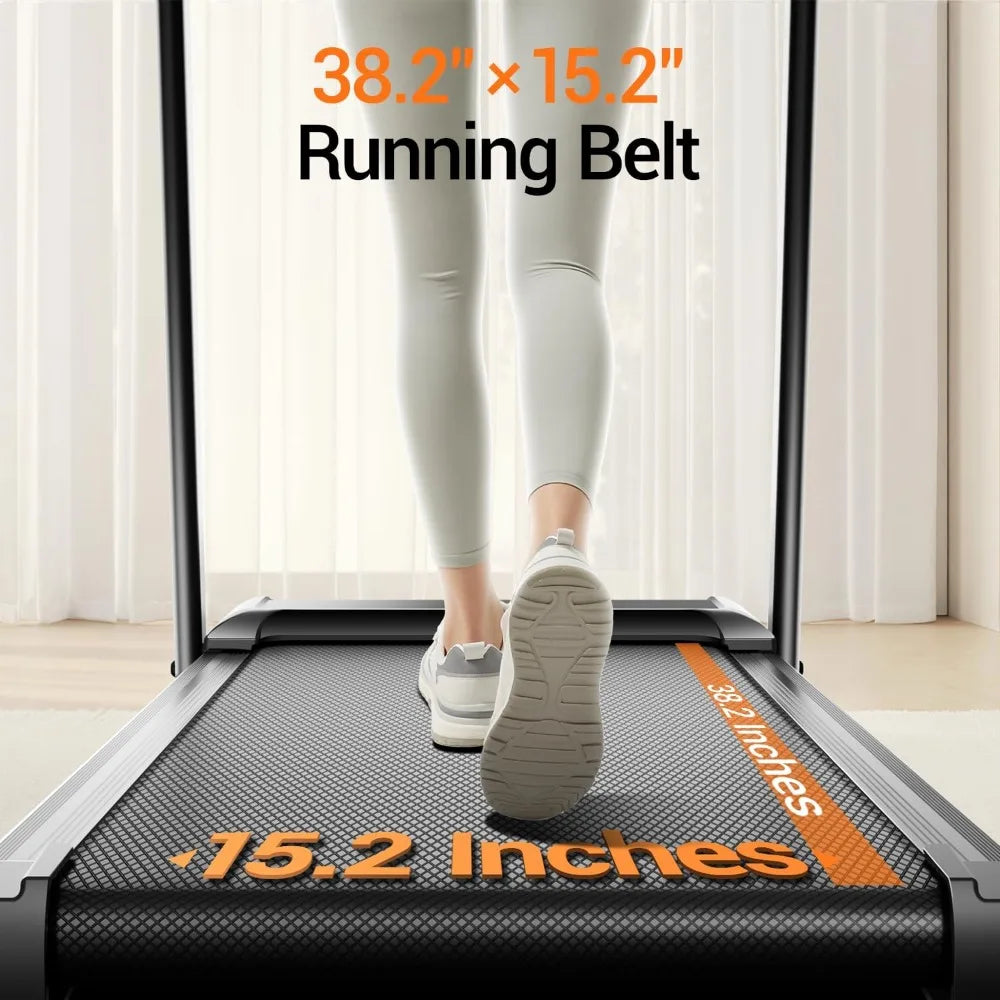 Foldable Treadmill 3-in-1 Incline 16% Quiet Motor — Grey | KIMLUD