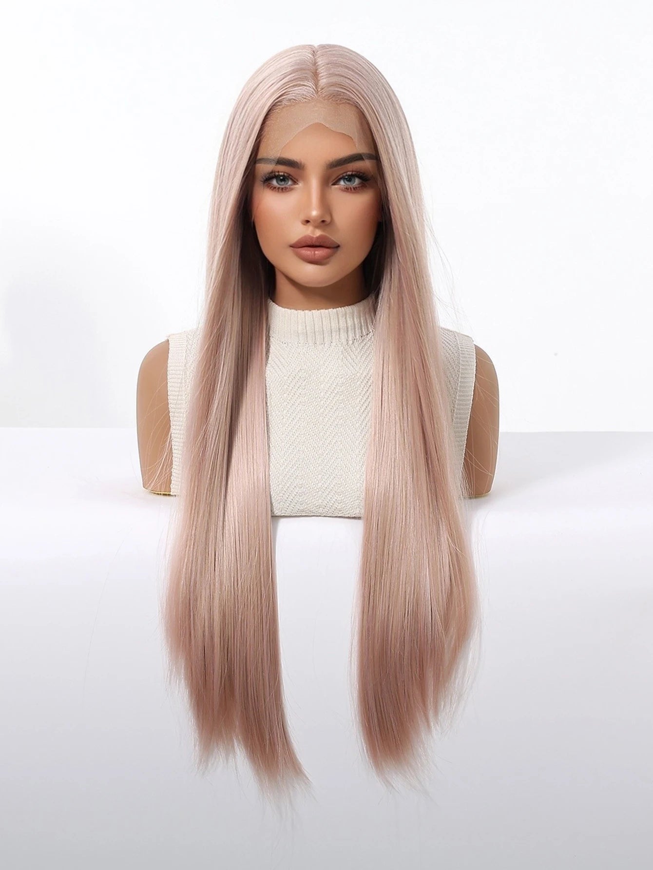 Lace Front Wig – HD Lace Front – High Temperature Fiber – Ash Pink | KIMLUD