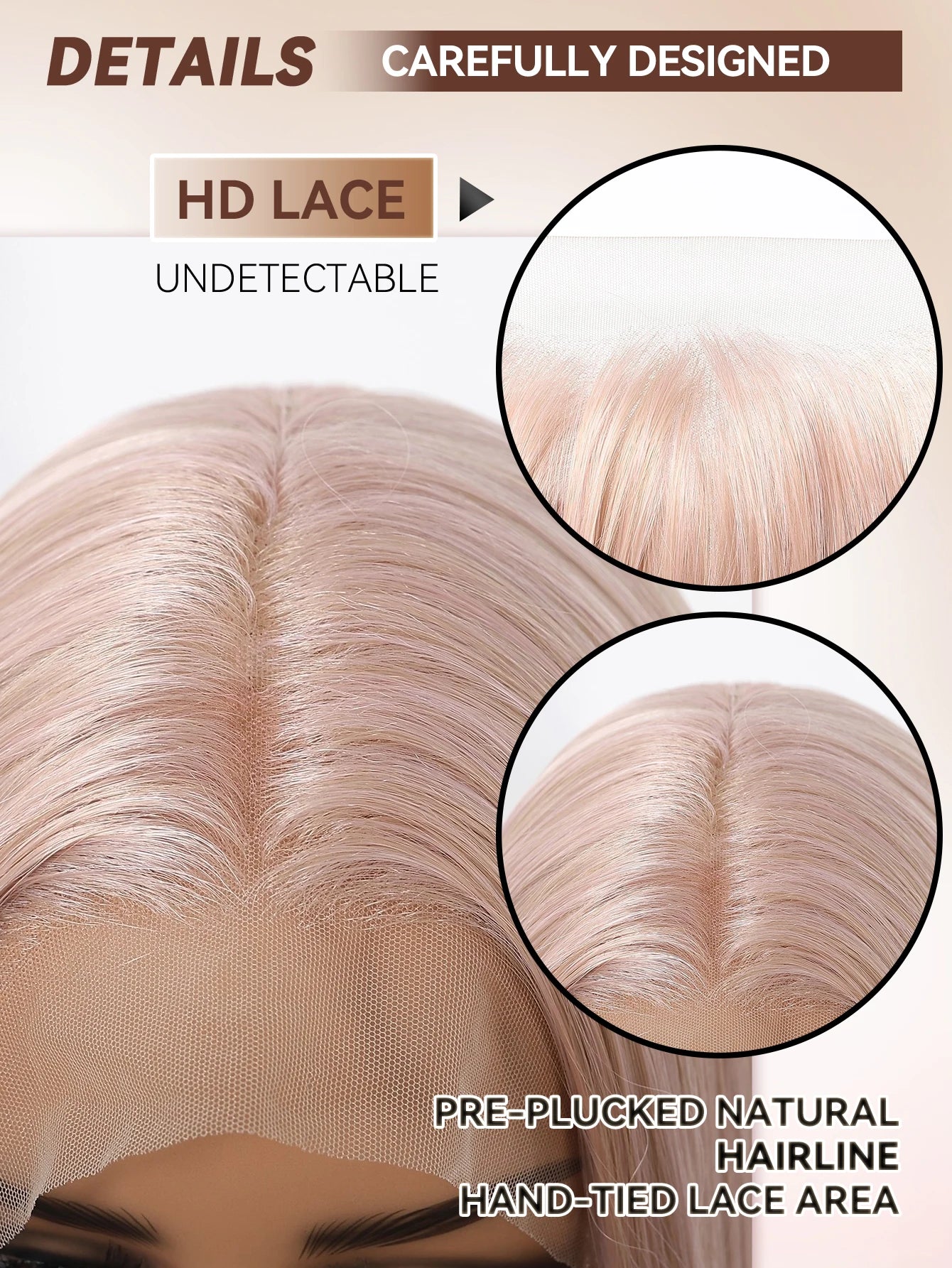Lace Front Wig – HD Lace Front – High Temperature Fiber – Ash Pink | KIMLUD