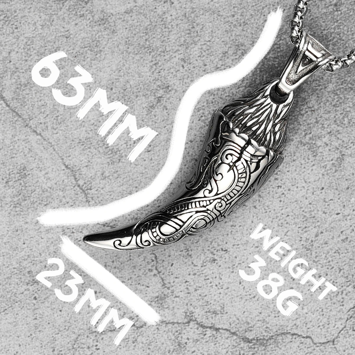Carved Wolf Teeth Men Necklaces With Pendant Stainless Steel Jewelry For Male Women Punk Hip Hop Accessories Gifts Wholesale