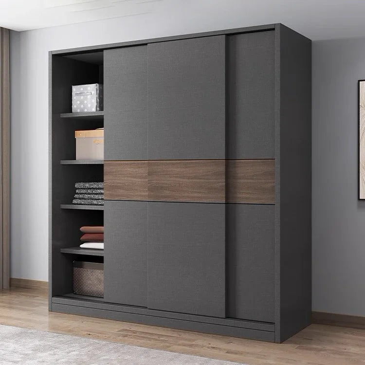 A Customized Modern Clothes Storage Organizer Double Wardrobe Cabinet Home Luxury Mdf Sliding Door Wardrobe Bedroom Furniture