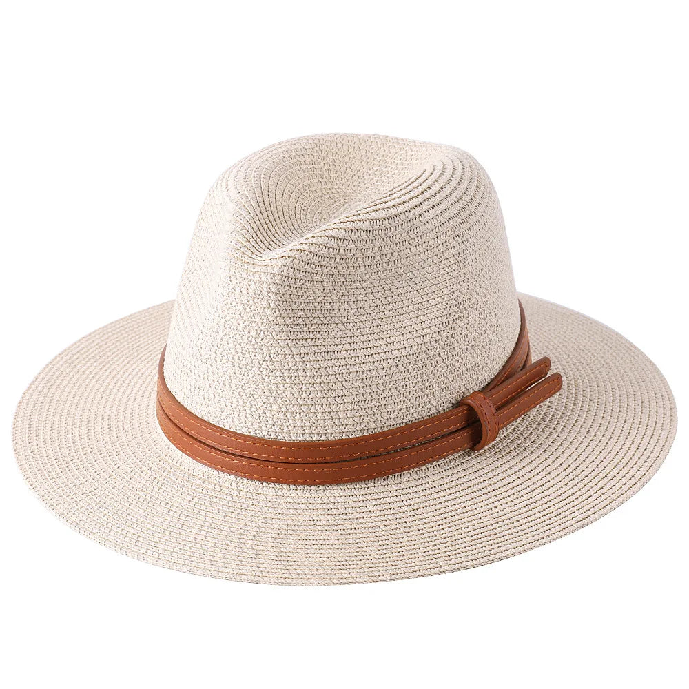 Panama Straw Wide Brim Elegant Hat — Natural | KIMLUD