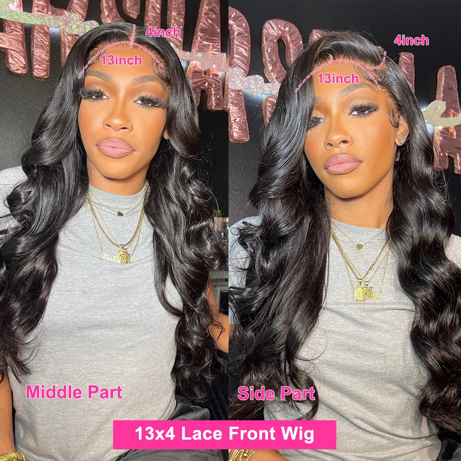 HD Lace Front Wig Body Wave 40 Inch 13x4 13x6 Pre Plucked Natural Hairline — Rich Black | KIMLUD