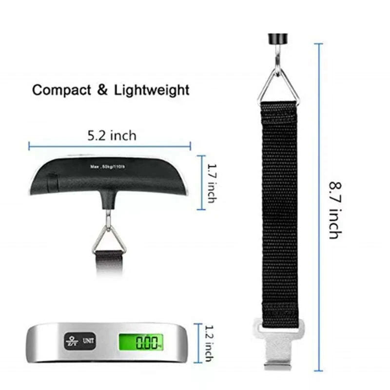 KIMLUD, Portable Scale Digital LCD Display 110lb/50kg Electronic Luggage Hanging Suitcase Travel Weighs Baggage Bag Weight Balance Tools, KIMLUD Womens Clothes