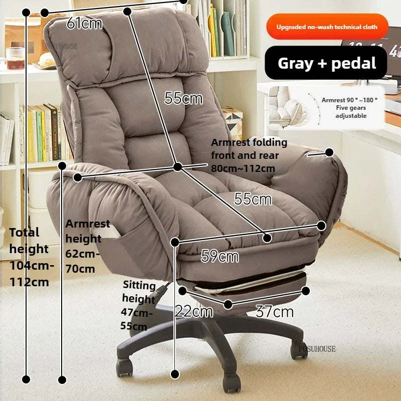 Fabric Swivel Office Chair With Backrest — Dove Gray | KIMLUD