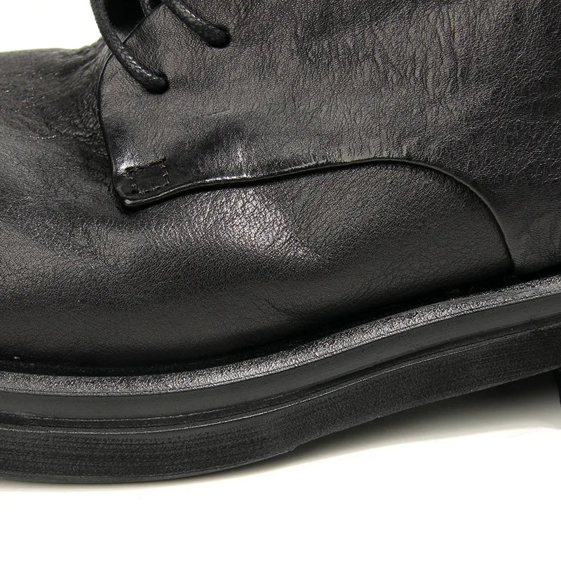 Soft Leather Mens Formal Shoes Luxury Quality Comfortable Brand Handmade Retro Genuine Leather Daily Wedding Social Shoes Male