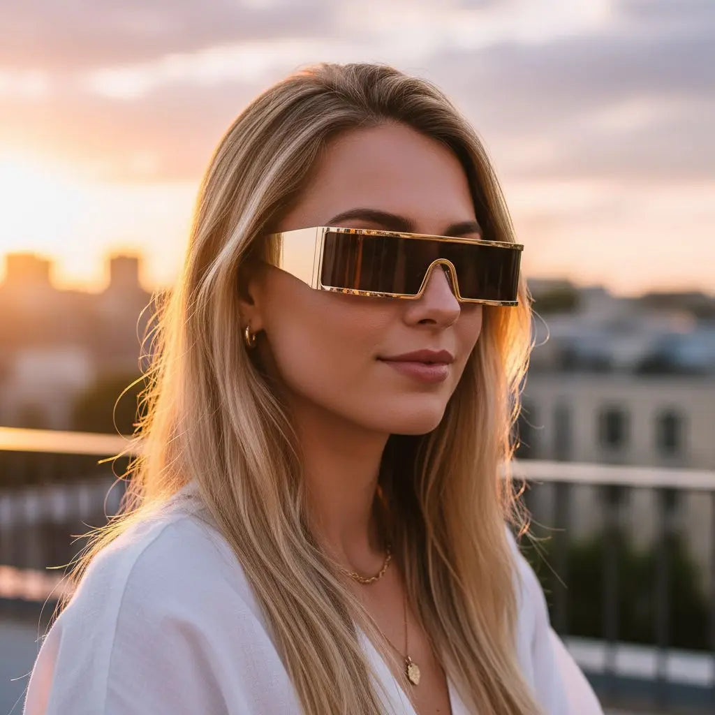 Cyberpunk Alloy Sunglasses Narrow Frames — Black | KIMLUD