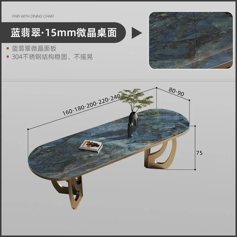 luxury Kitcjen Dining Table Set 6 People Desk legs metal Marble Dining Table Coffee Multifunctional mesa comedor home furniture