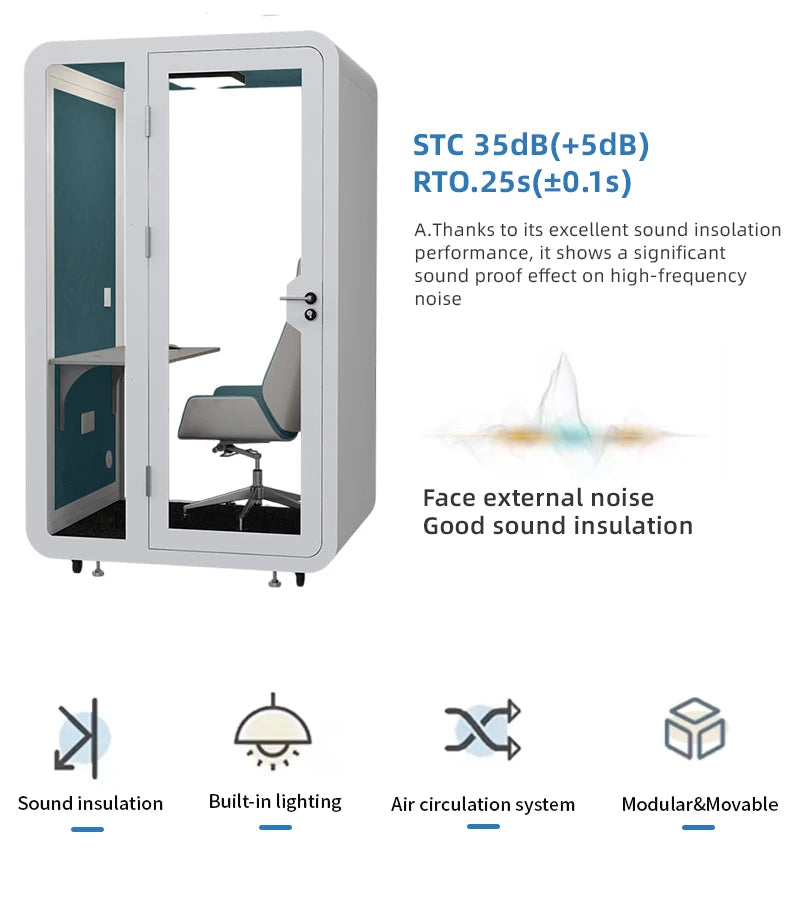 Sound Insulation Silent Booth – Detachable – Aluminum Frame | KIMLUD