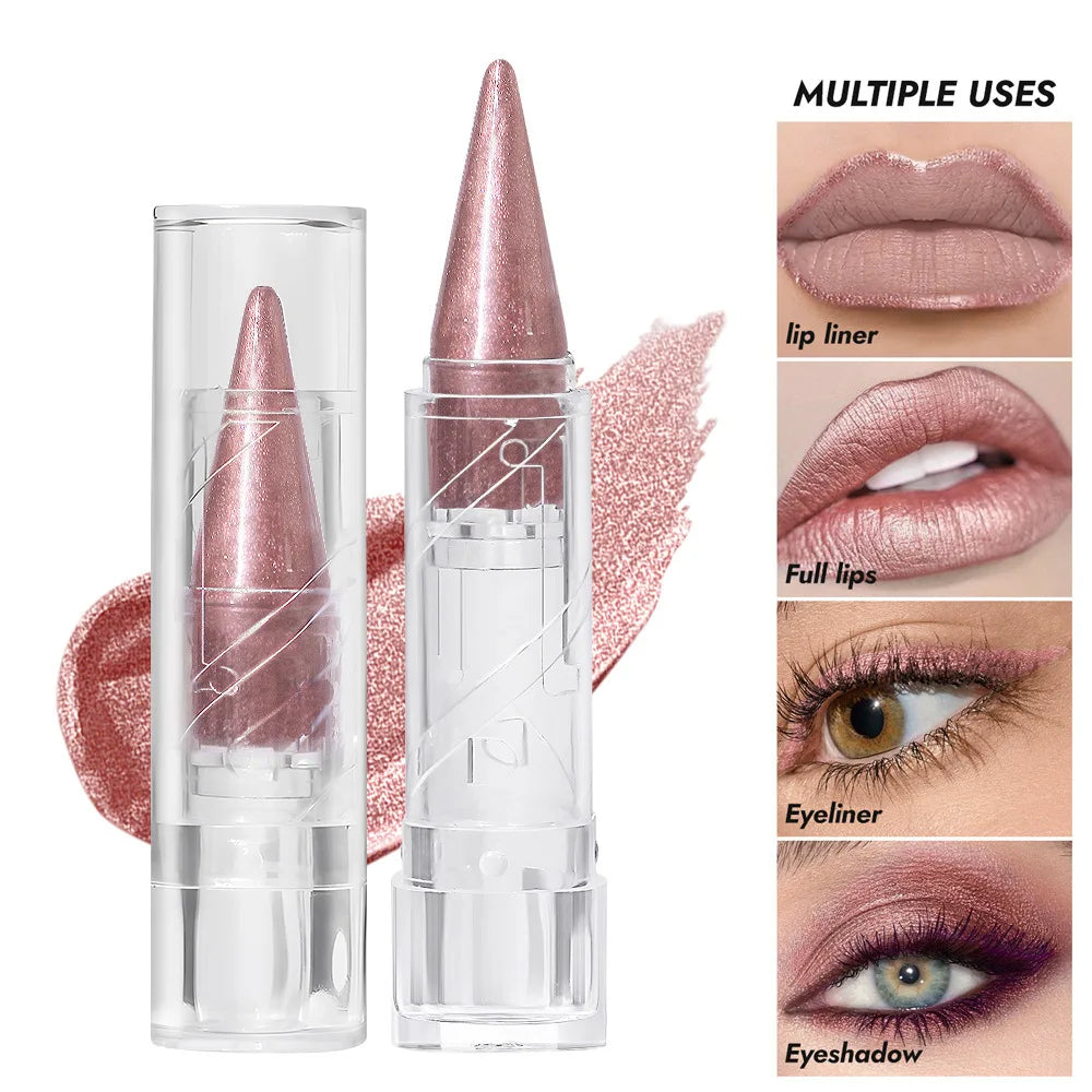 Glitter Lip Gloss Pearl-Infused Set — Pink Nude | KIMLUD