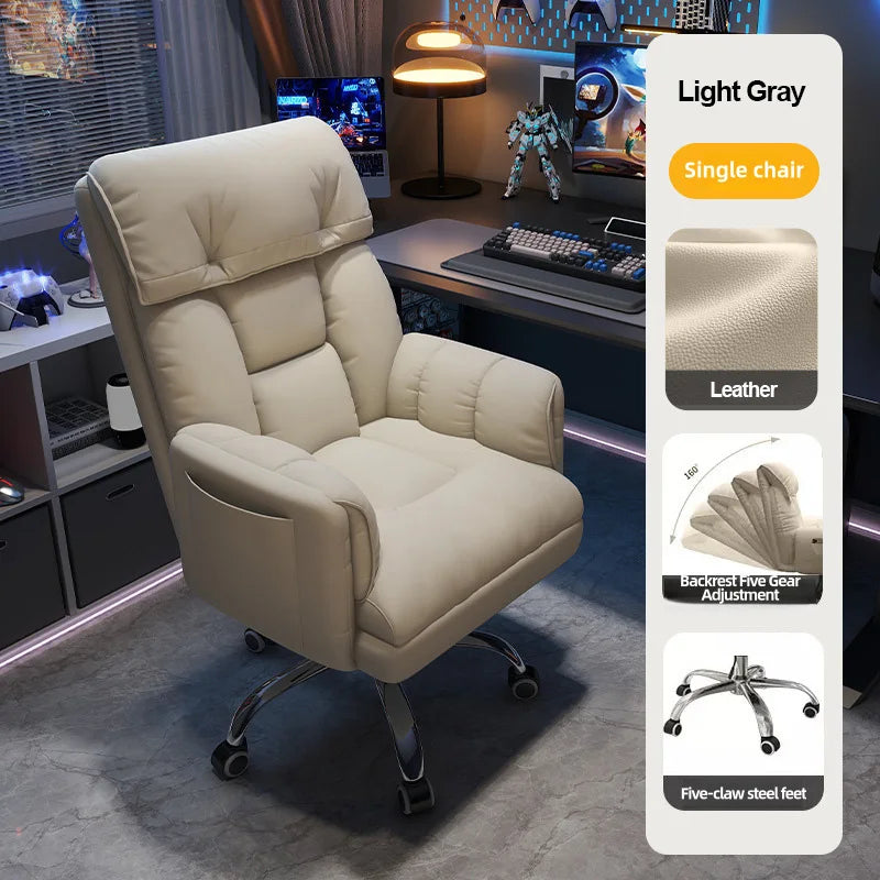 Ergonomic Computer Chair Home Office Recliner Sofa Boy Comfortable Sedentary Gaming Chair with Retractable Footrest For Relaxing