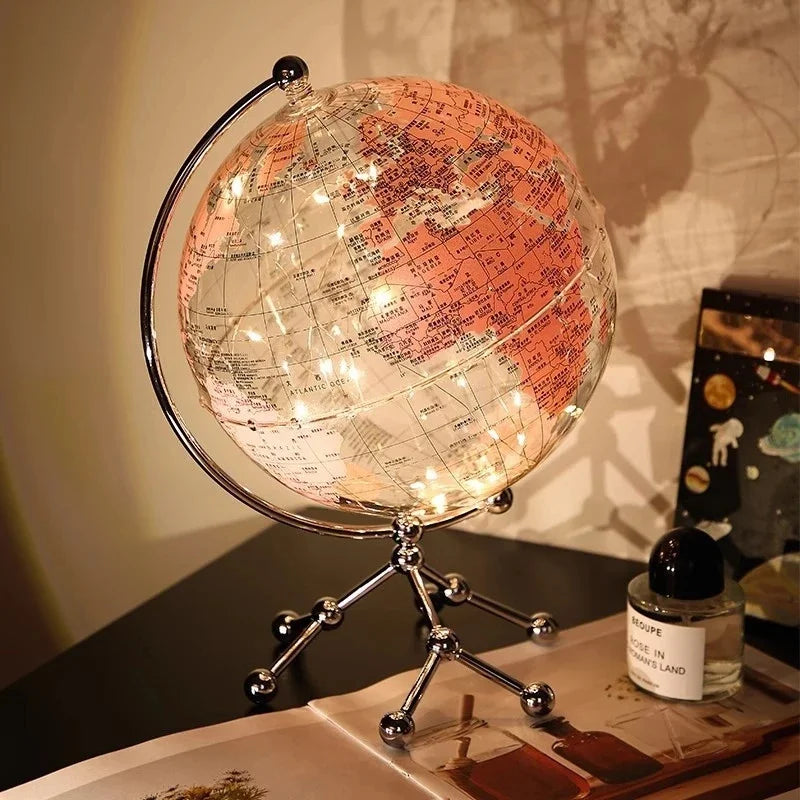 Polished Metal Globe Ornament Sculpture — Gold | KIMLUD