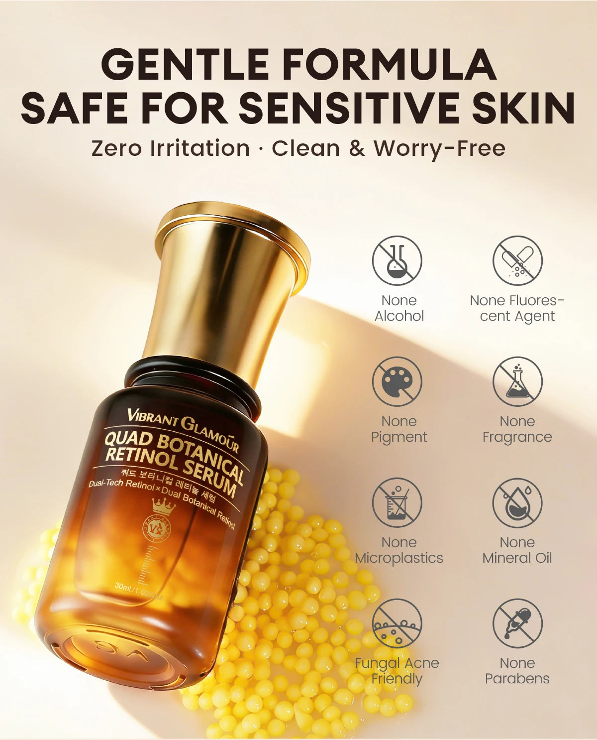Plant Based Retinol Serum And Cream Set Night Anti-Wrinkle — Clear | KIMLUD
