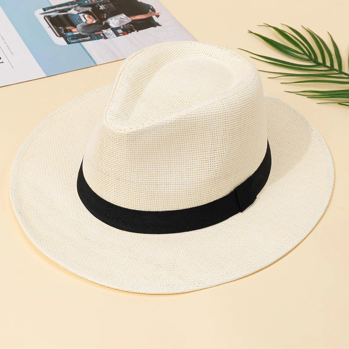 Panama Straw Wide Brim Hat Sun Shield — Natural | KIMLUD