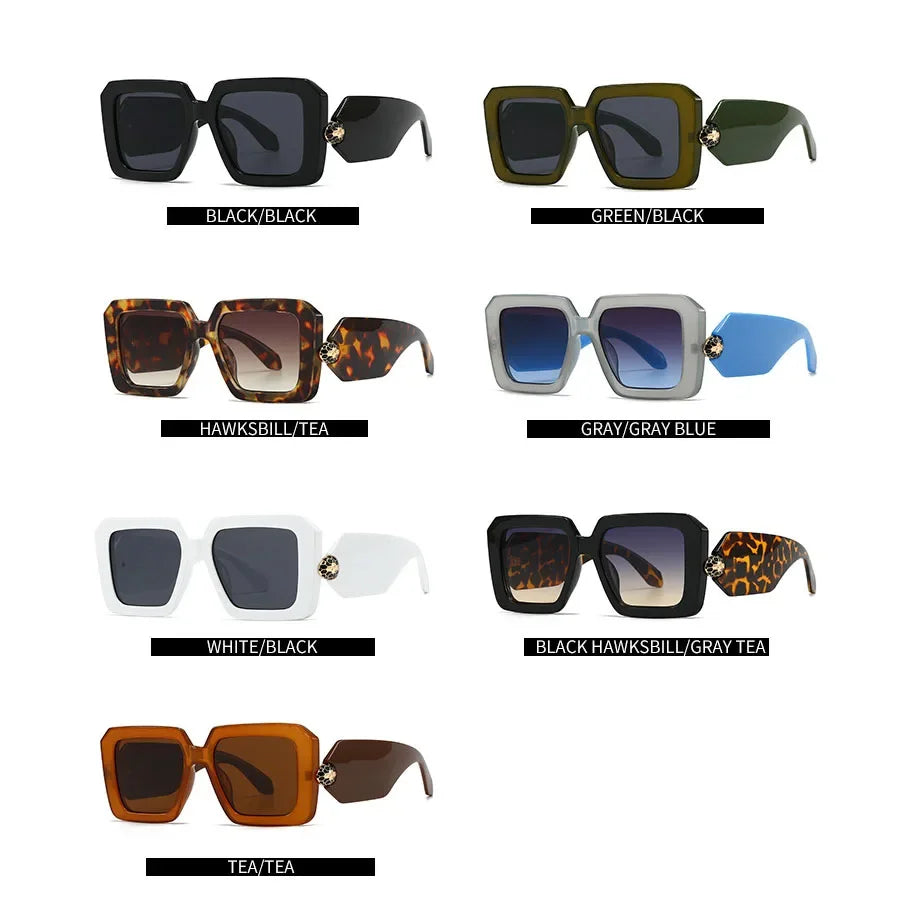 New Oversized Square Sunglasses Women For Female Luxury Brand Designer Vintage Sun Glasses Popular Punk Elegant Sexy Lady Shades