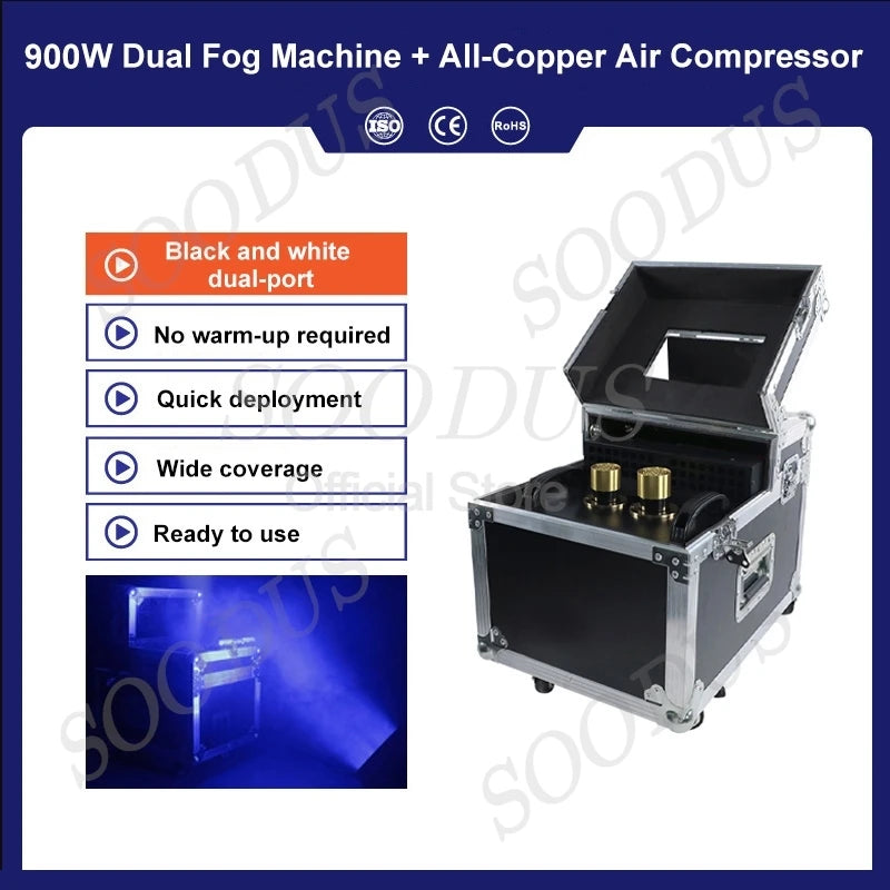 Matte Black Fog Machine 600W/900W DMX512 Control For Stage Lighting And Parties — Black | KIMLUD