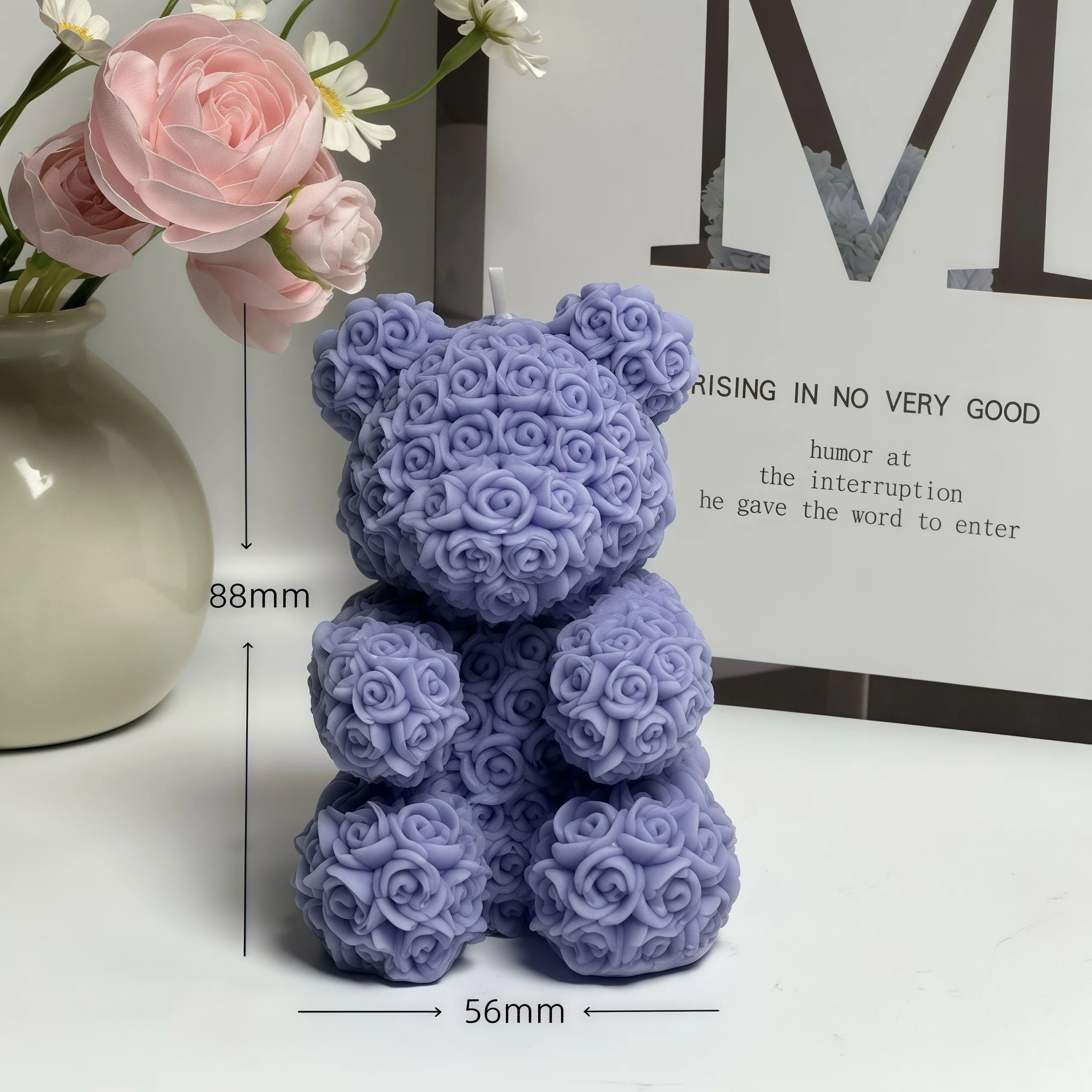 KIMLUD, Cute bear low-temperature scented candle, skin-friendly, couple handcrafted anti-scald, romantic scene props that can be torn of, KIMLUD Womens Clothes