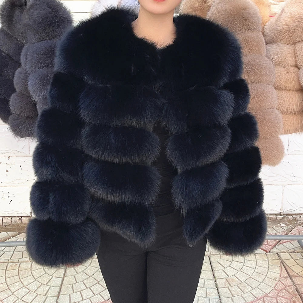 QUEENTINA Fox Fur Coat Real Winter Women'S New Fashion Furry 2025 Leather And Skin White Clothing Natural New In Coats & Jackets