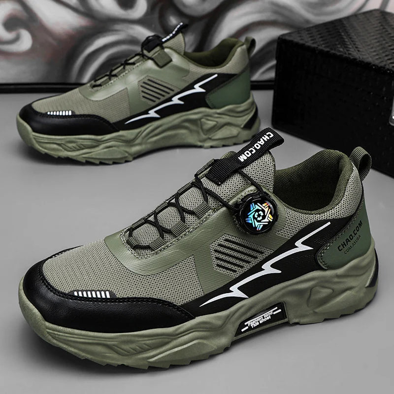 Breathable Korean Sneakers Rotating Laces — Black | KIMLUD