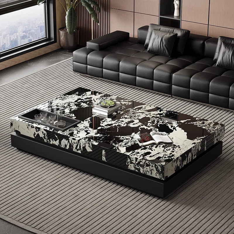 Italian Luxury Coffee Table Decoration Designer Clear Aesthetic Coffee Table Minimalist Space Saving Meubles Home Furniture