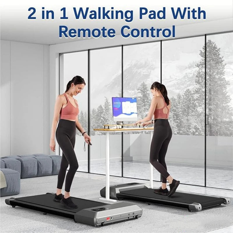 Compact 2in1 Treadmill Walking Pad LCD Display — Black | KIMLUD