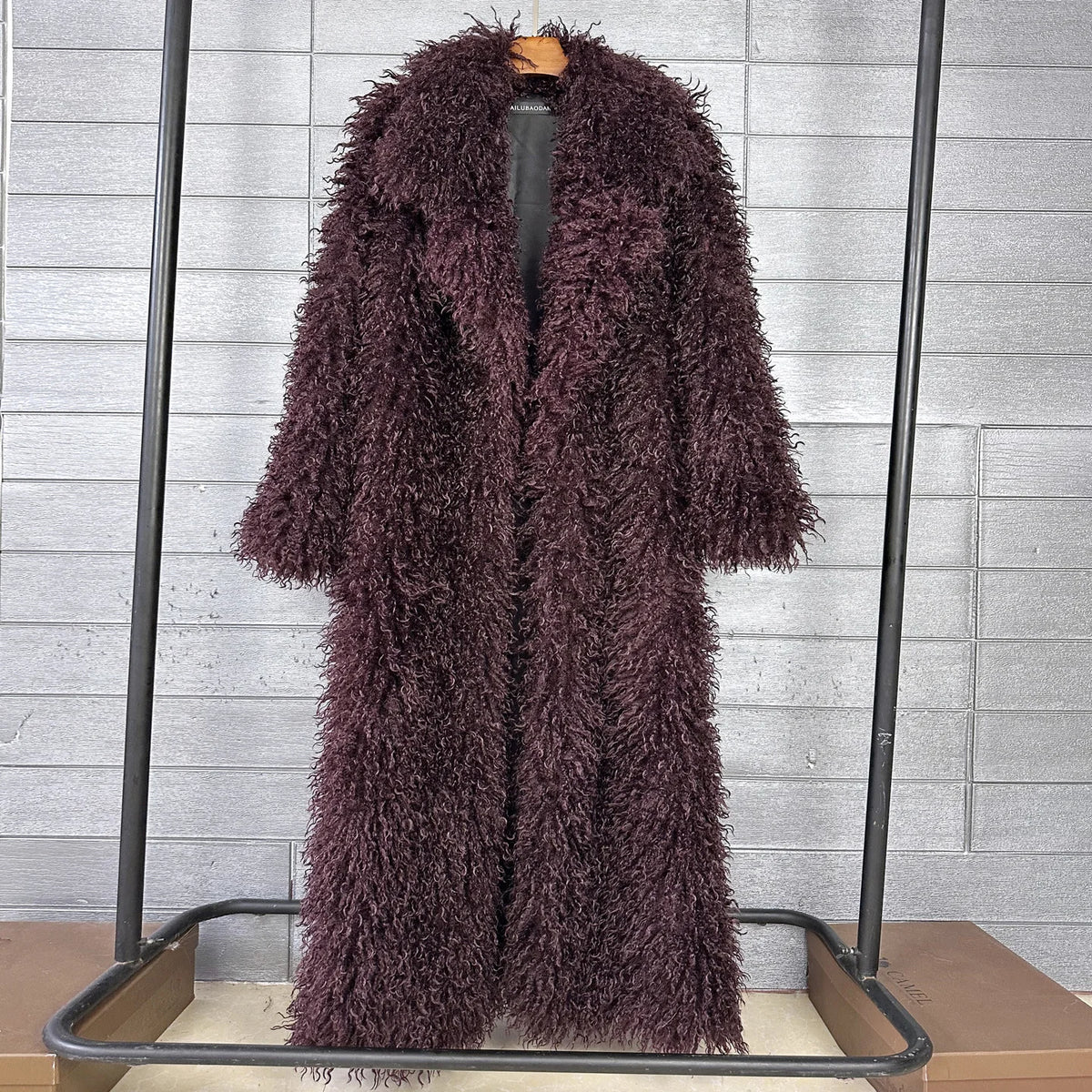 Faux Fur Coat – Long Overcoat – Artificial Fur – Rose Pink | KIMLUD