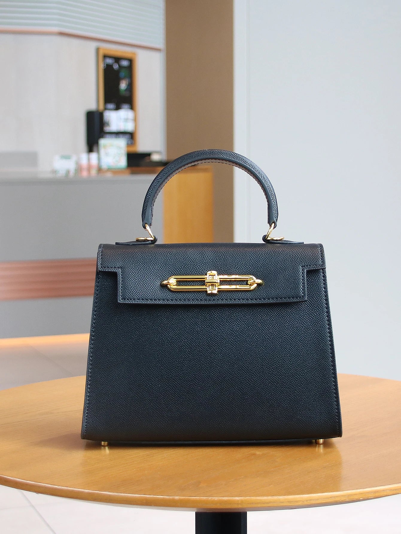 PU Leather Elegant Everyday Handbag — Black | KIMLUD