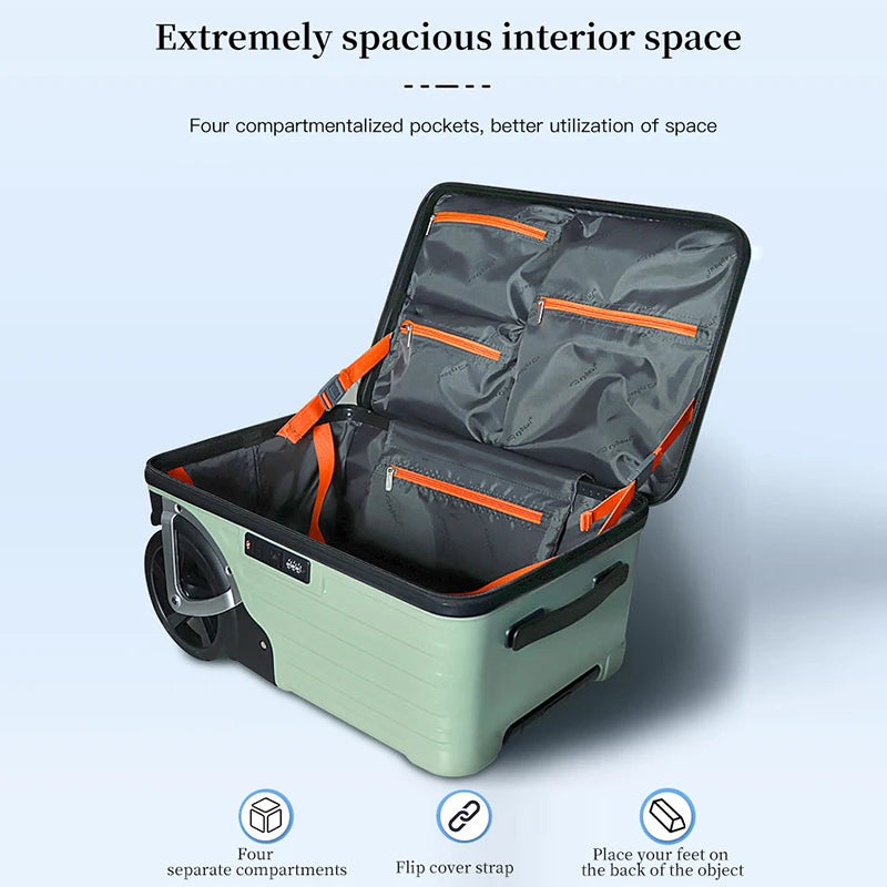 Polycarbonate Luggage 24-Inch Side-Opening Large-Capacity — Black | KIMLUD